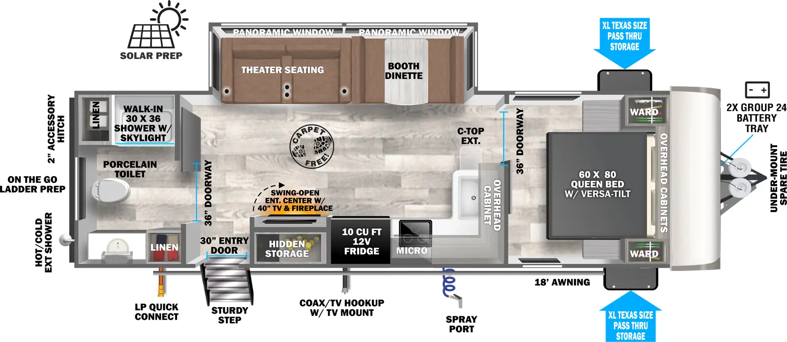 Hemisphere Travel Trailers 25RBHL - DSO Floorplan